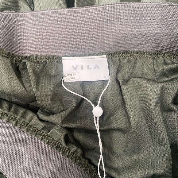 Elegant Olive Green pleated midi skirt VILA - Picture 5 of 5